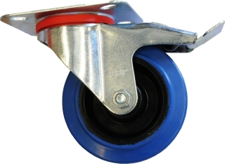 GRIP - CASTOR 125MM BLUE SWIVEL + BRAKE 